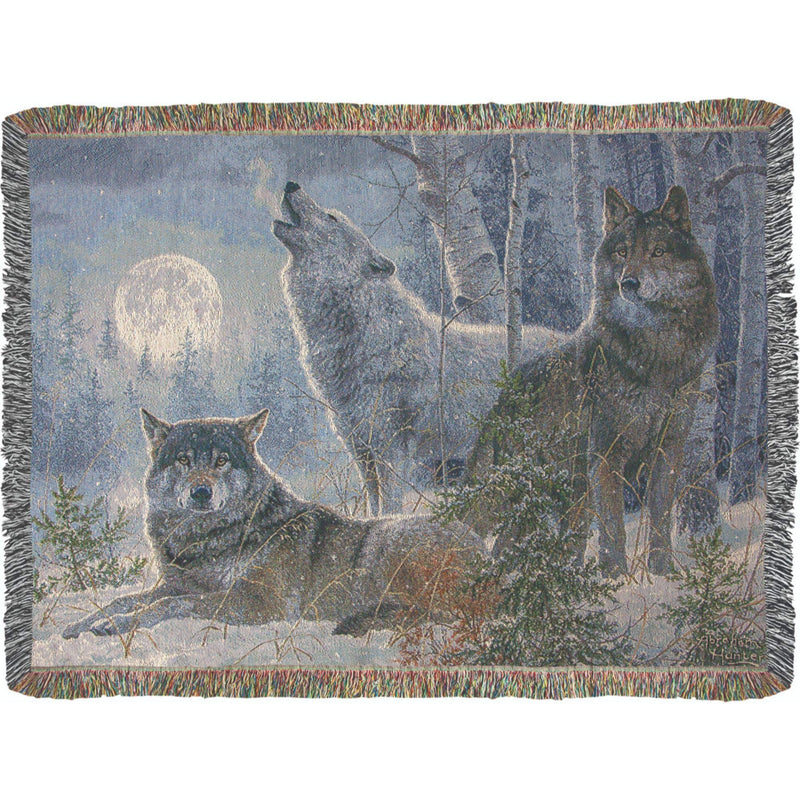 Manual ATWMW Winter Moonrise by Abraham Hunter Art Inc. Tap Throw Blanket, 50 Inches x 60 Inches, Multicolor