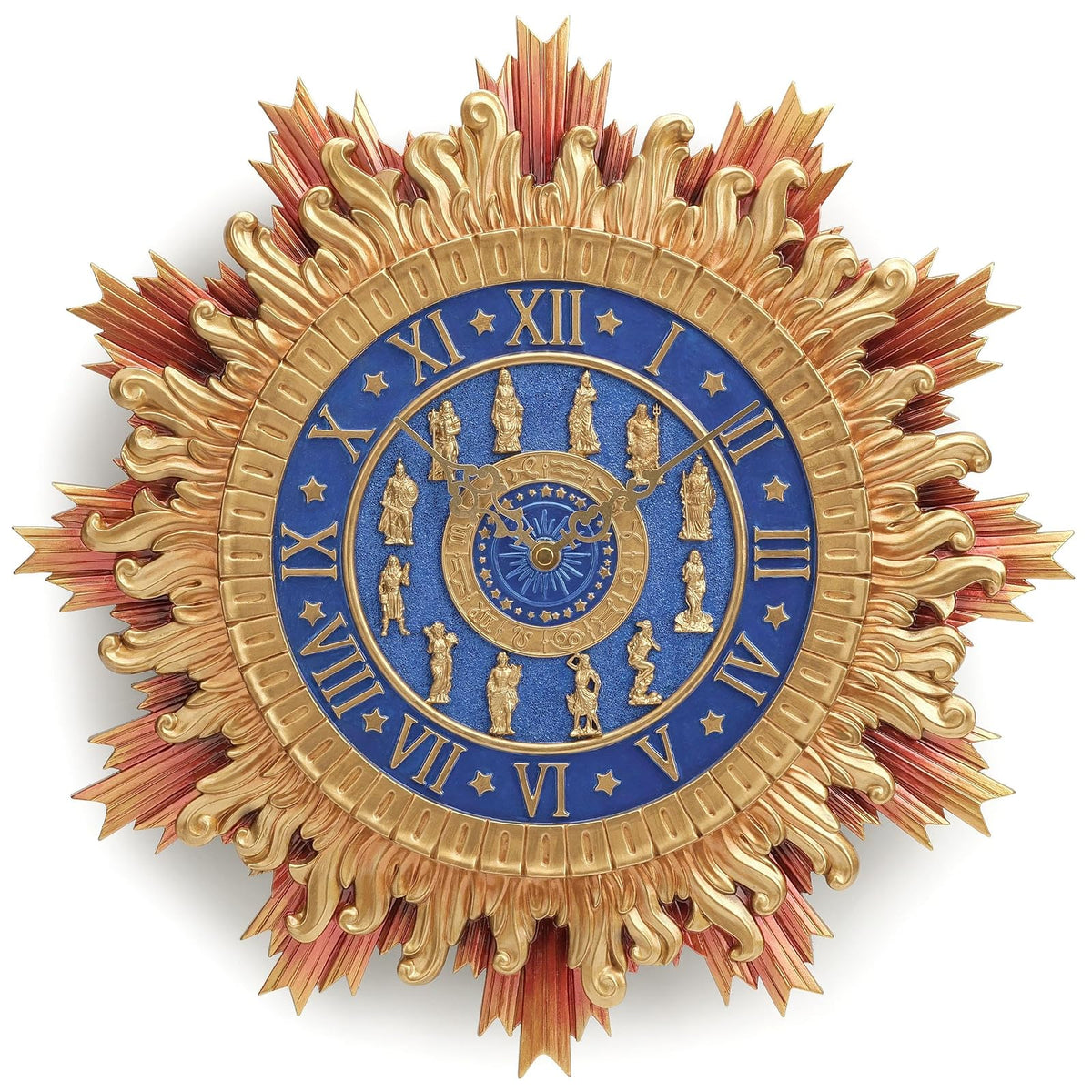 Veronese Design Clock, Large, Blue and Gold