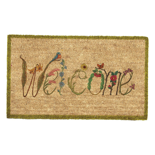 Abbott Coir Fibre Doormat, Welcome, Natural Material