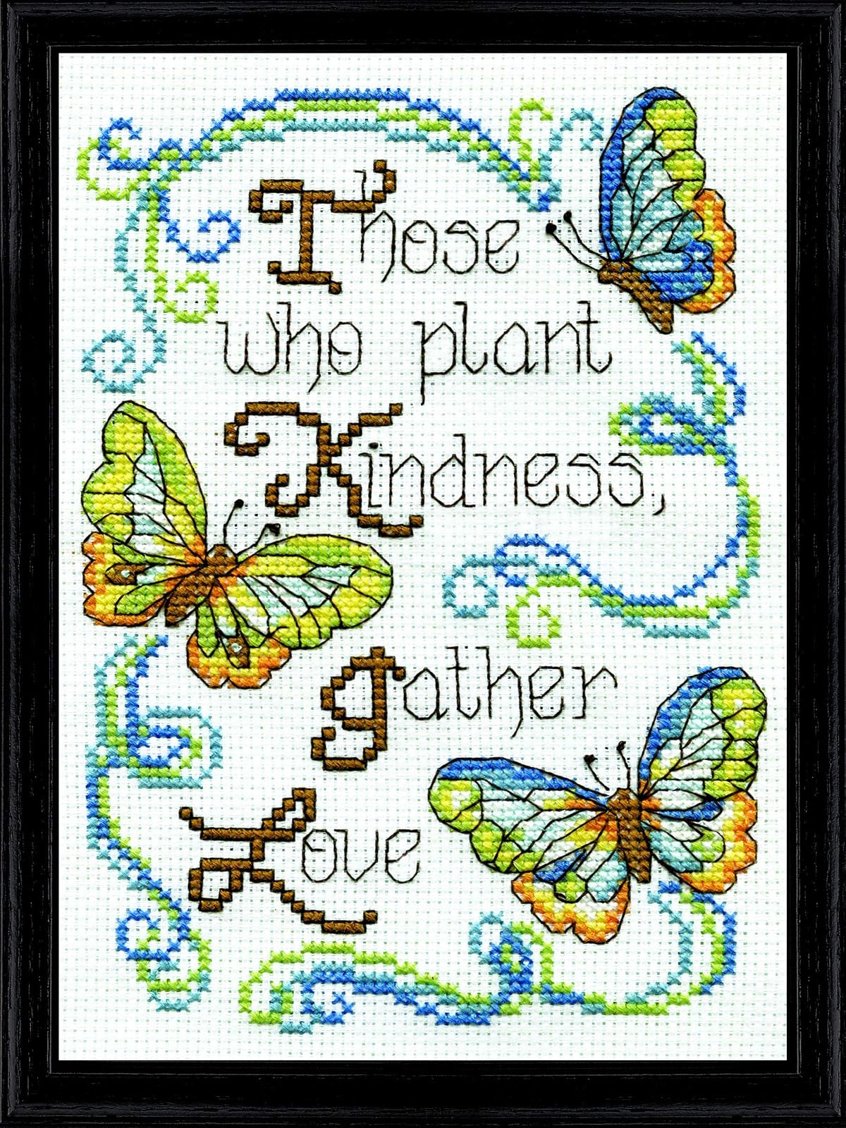 Design Works Crafts Tobin DW2894 14 Count Butterfly Kindness Mini Counted Cross Stitch Kit, 5" by 7"