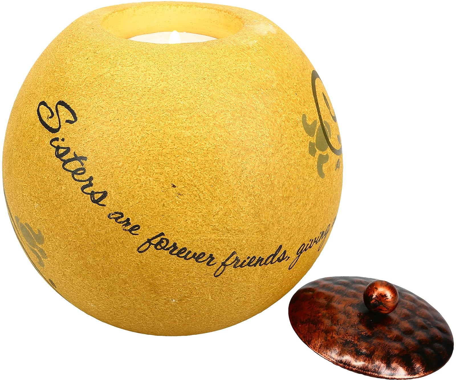 Pavilion Gift Company Comfort Candles 4-1/2-Inch Round Candle Holder Sisters are Forever Friends