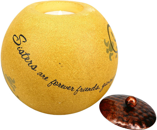 Pavilion Gift Company Comfort Candles 4-1/2-Inch Round Candle Holder Sisters are Forever Friends