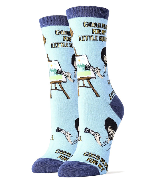 Oooh Yeah Socks, Women's Cotton Crew Socks (Little Squirrel)