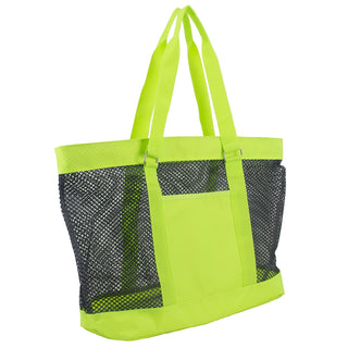 Eastsport Tote Bag, Large, Indigo/Neon Yellow