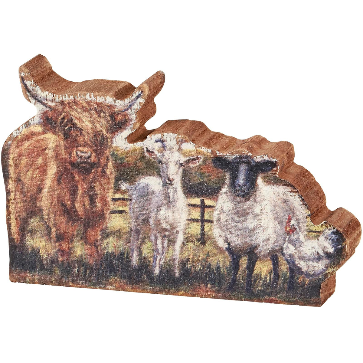 Primitives by Kathy Sculpture, 3.75" H x 6" W x 1" D, Multicolor