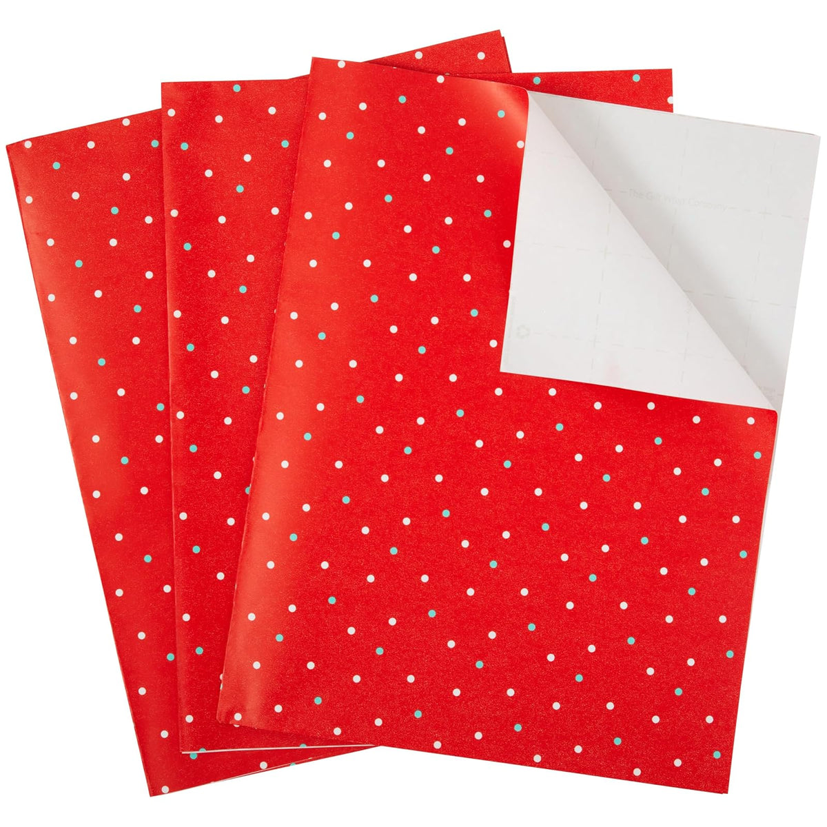 The Gift Wrap Company Gift Wrap, 3 Sheet (Pack of 1), Red and White Dot