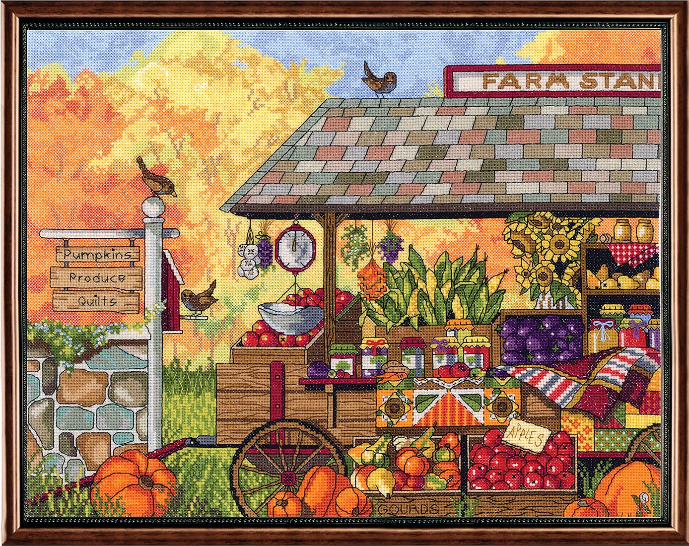 Design Works Crafts Janlynn 017-0111 Buck's County Farm Stand Counted Cross Stitch Kit, 16 x 12