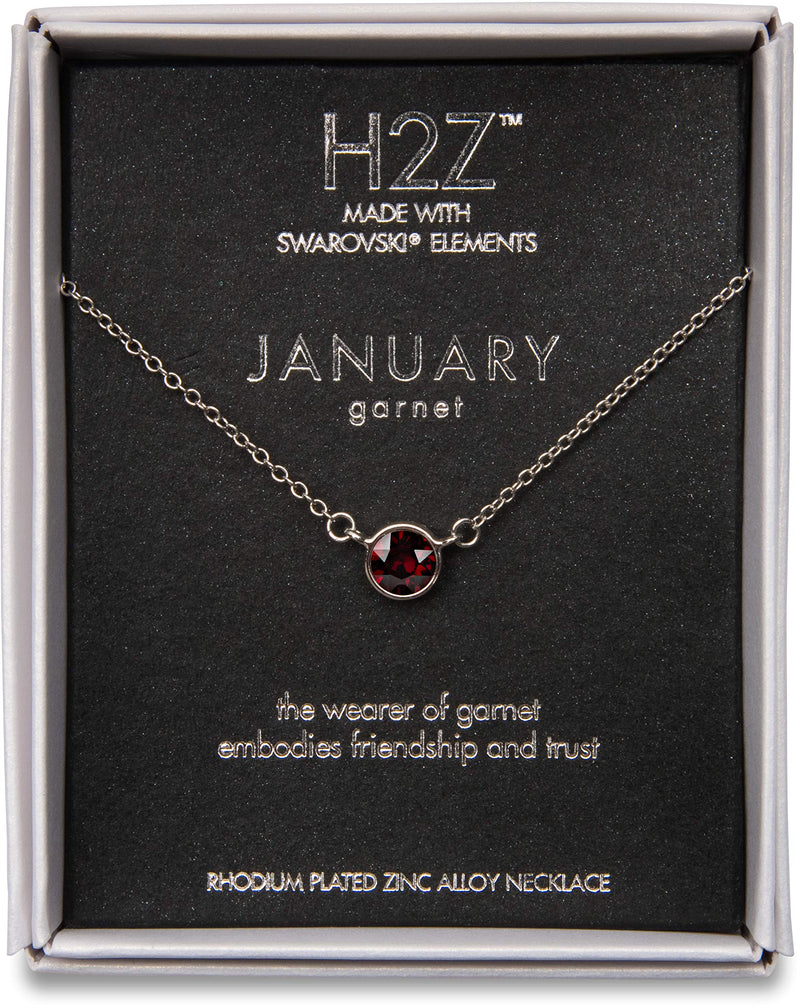 Pavilion Gift Company H2Z 16216 January Garnet Birthstone Necklace with 18" Chain