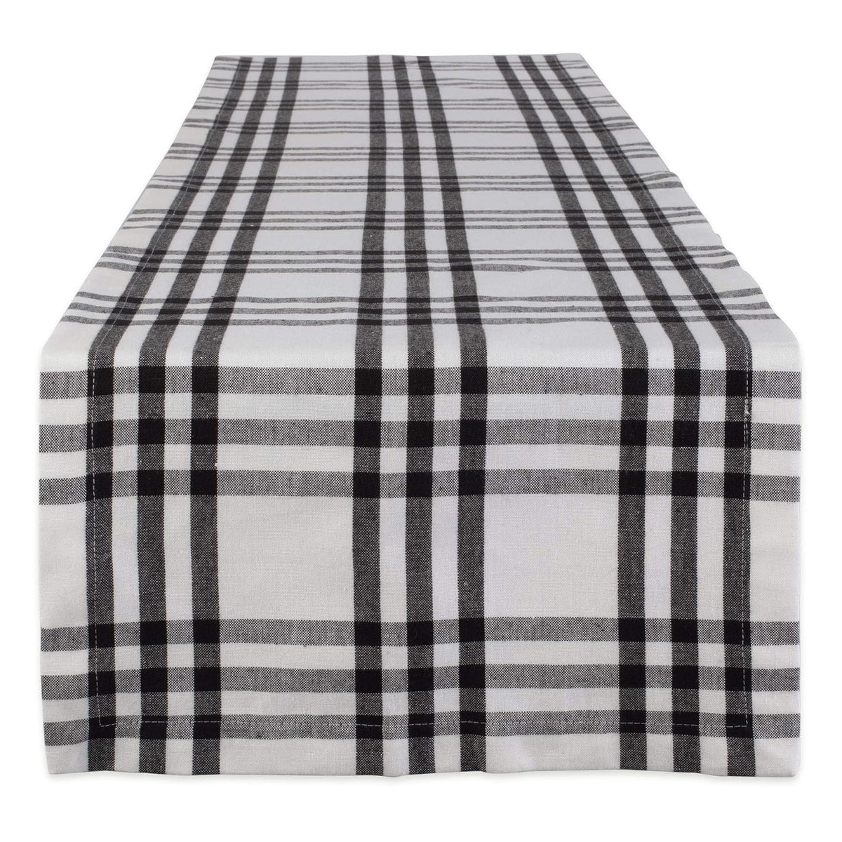 DII Design Home Sweet Farmhouse Plaid Tabletop Collection, Table Runner, 14x72, Black