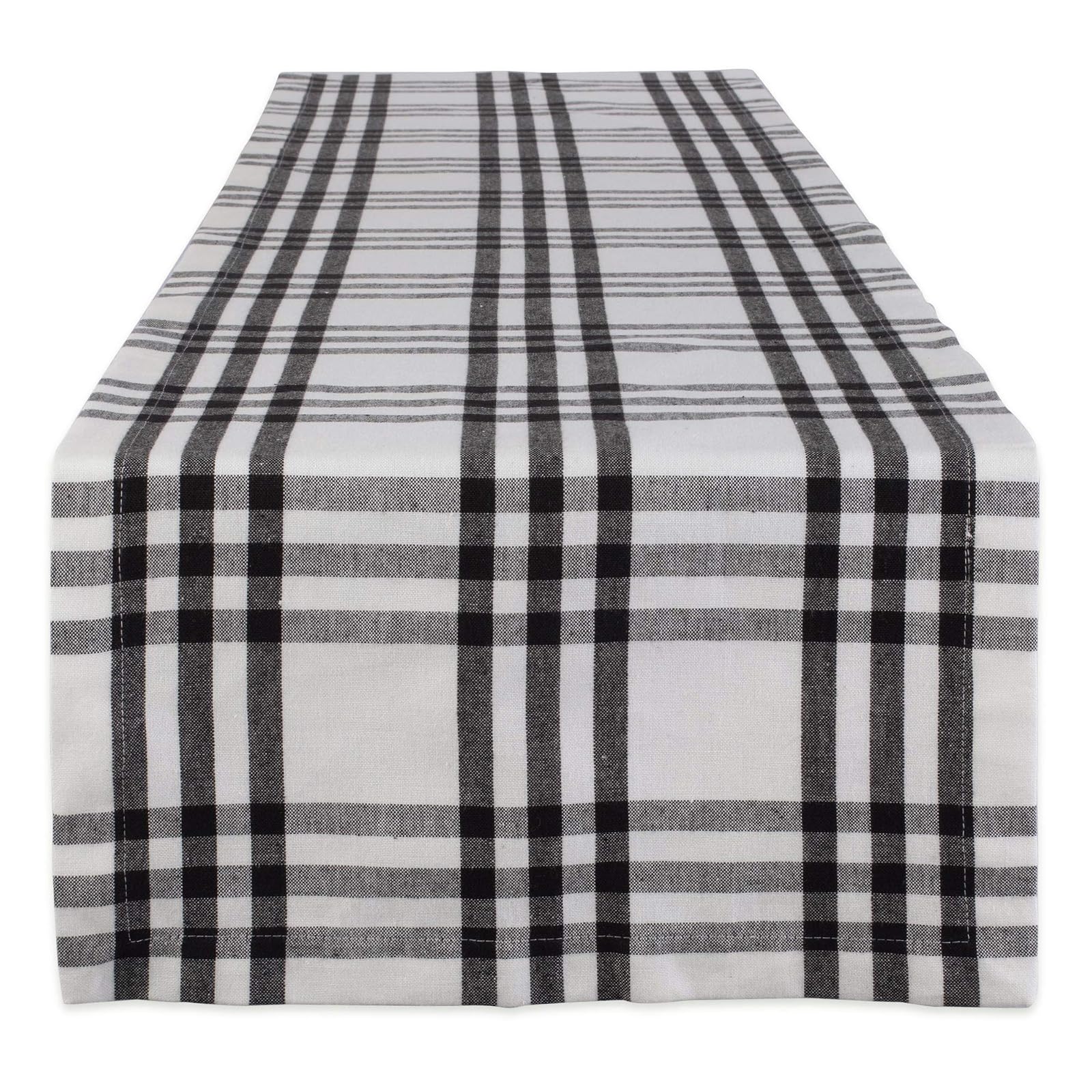 DII Design Home Sweet Farmhouse Plaid Tabletop Collection, Table Runner, 14x72, Black