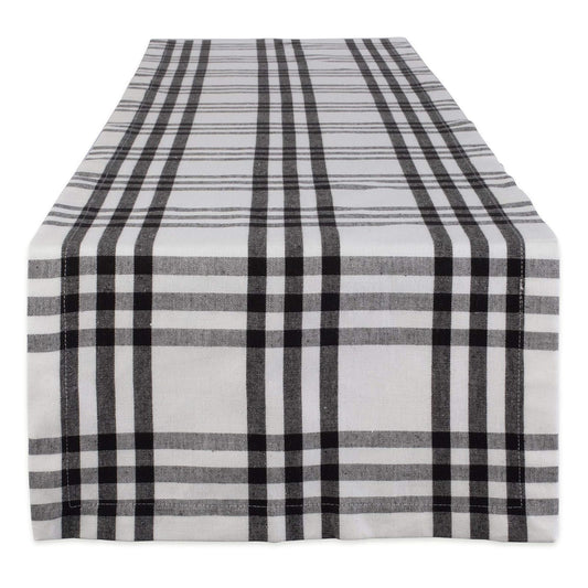 DII Design Home Sweet Farmhouse Plaid Tabletop Collection, Table Runner, 14x72, Black
