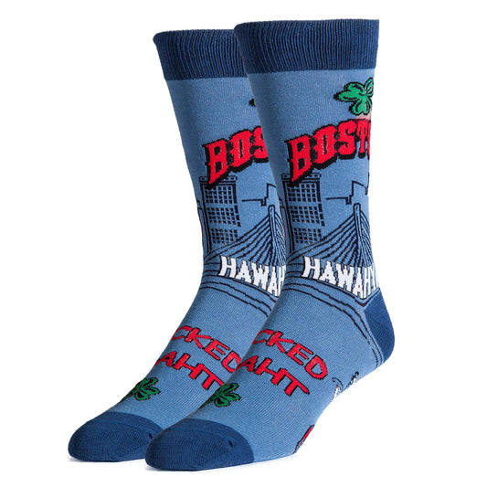 Oooh Yeah Men's Crew Funny Novelty Socks Boston
