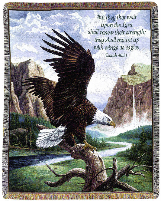 Manual Inspirational Collection 50 x 60-Inch Tapestry Throw with Verse Freedom by Linda Pickens