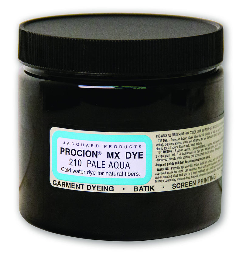 Jacquard Procion Mx Dye - Undisputed King of Tie Dye Powder - Pale Aqua - 8oz Net Wt - Cold Water Fiber Reactive Dye Made in USA