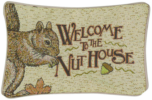 Manual Nuthouse 12.5 x 8.5-Inch Decorative Throw Pillow