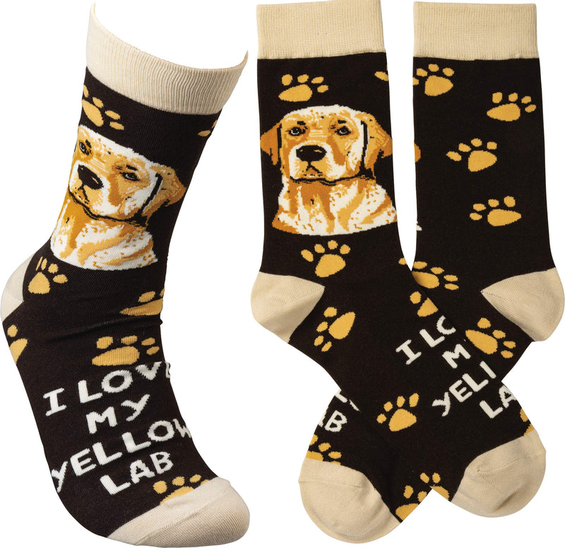 Primitives By Kathy Socks - I Love My Yellow Lab