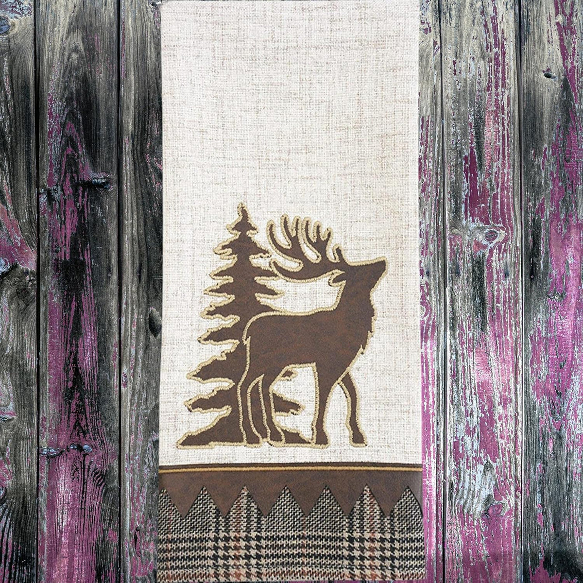 Comfy Hour Wildlife Collection 27"x17" Plaid Moose Towel, Polyester