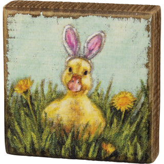 Primitives by Kathy Decorative Signage, 3.50" x 3.50" x 1", Duckling Ears