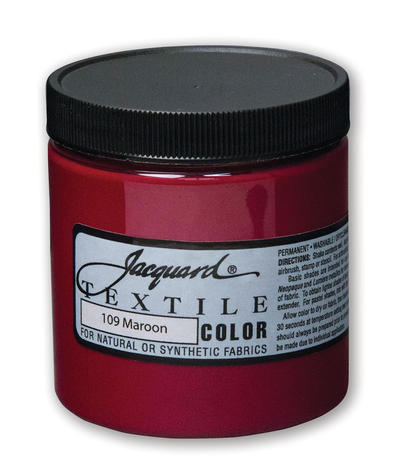 Jacquard Fabric Paint for Clothes - 8 Oz Textile Color Maroon Leaves Fabric Soft - Permanent and Colorfast - Professional Quality Paints Made in USA - Holds up Exceptionally Well to Washing