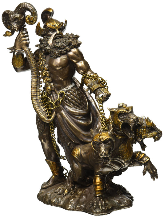 Pacific Giftware Greek God of Underworld Hades with Cerberus Dog Statue Roman Figure