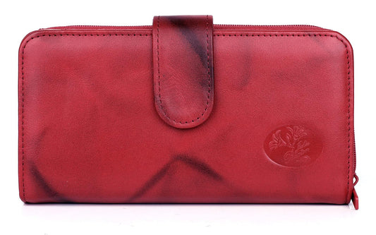 JYS Enterprise Julia Buxton Heiress Checkbook Wallet Red