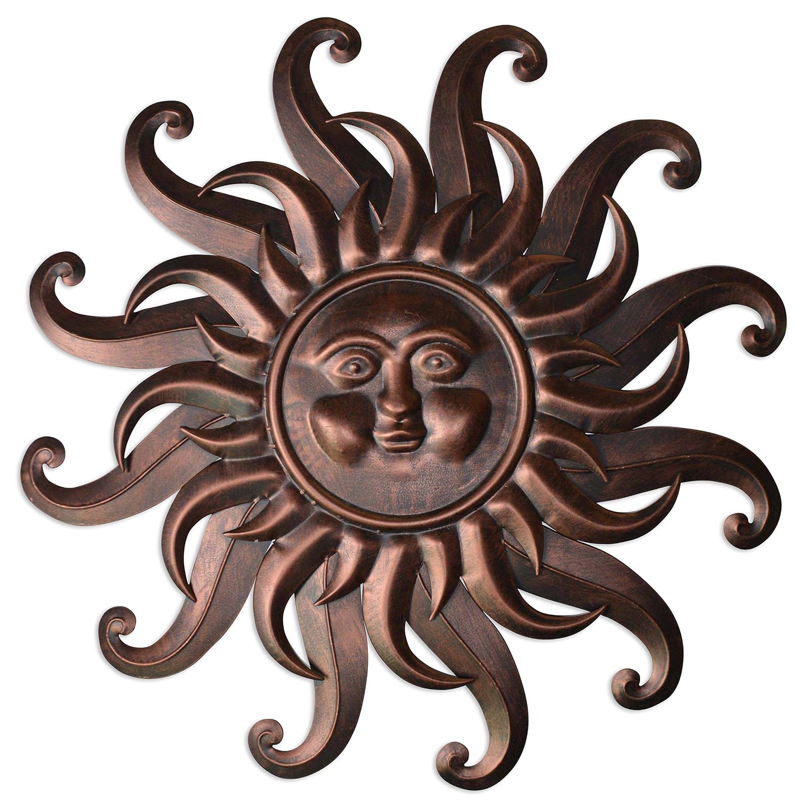 Comfy Hour 25 Inch Large Metal Sun Wall Decor, Sun Face Outdoor