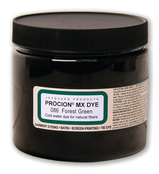 Jacquard Procion Mx Dye - Undisputed King of Tie Dye Powder - Forest Green - 8oz Net Wt - Cold Water Fiber Reactive Dye Made in USA