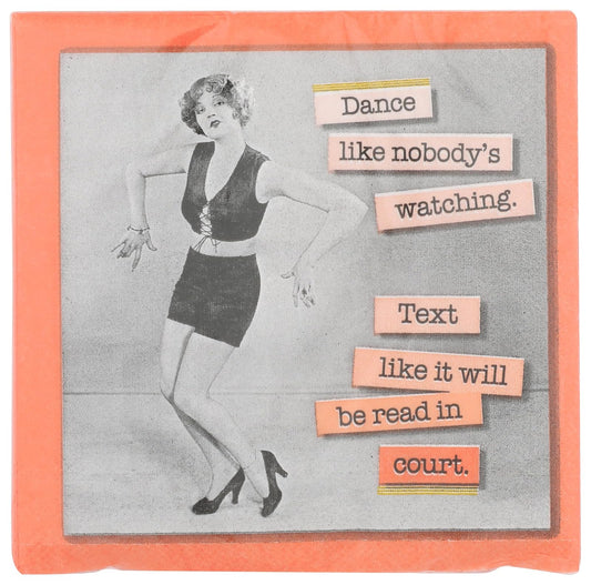 Design Design 624-10279 Text Read In Court Beverage Napkin, Multicolor