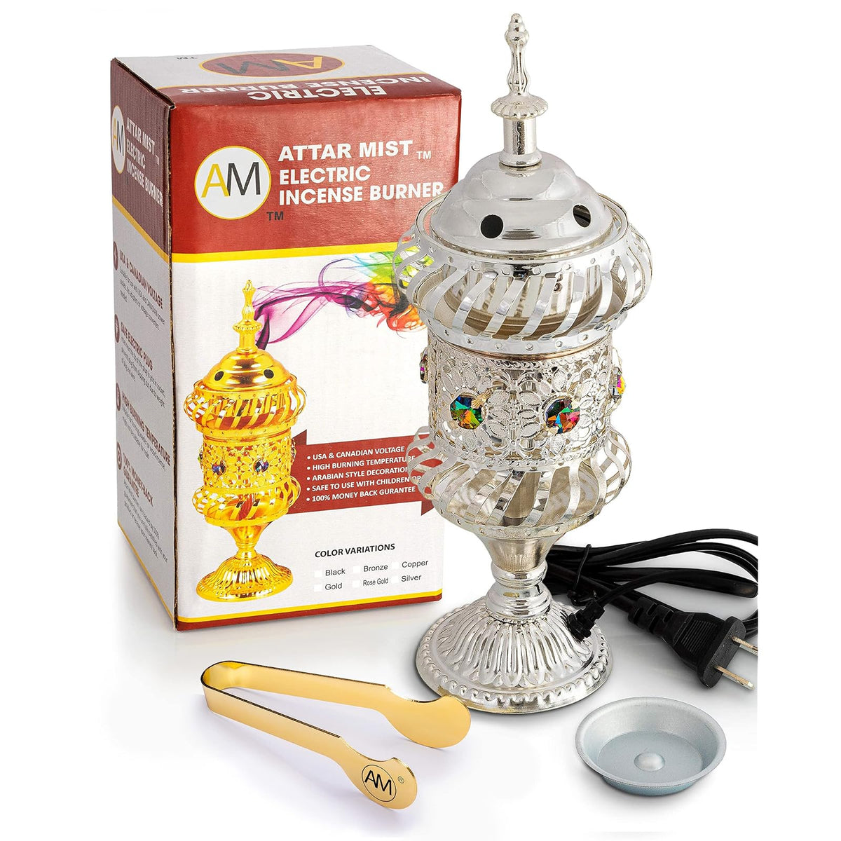 AM Incense Holder, Silver