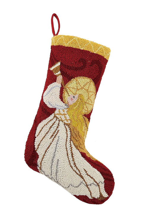 Peking Handicraft 31SERX379MC Heavenly Angel Holiday Hook Stocking, 20-inch Long, Wool and Cotton
