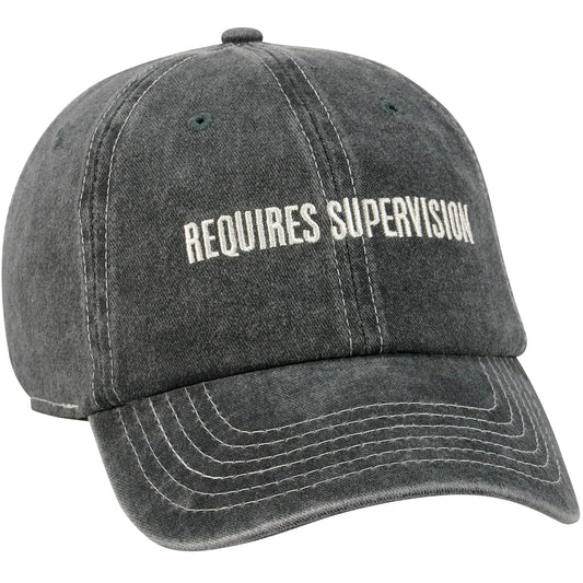 Primitives by Kathy 112923 Requires Supervision Baseball Cap Black