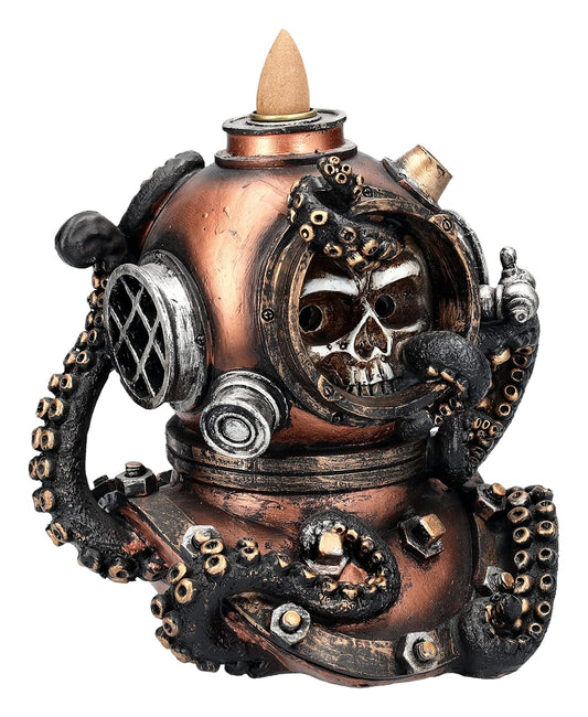 Pacific Trading 6" Kraken Skull Mechanical Steampunk Backflow Incense Burner