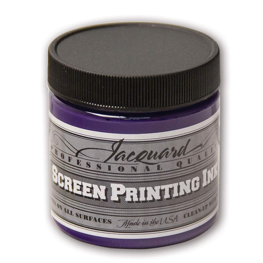Jacquard Professional Screen Print Ink, Water-Soluable, 4oz Jar, Opaque Violet (127)