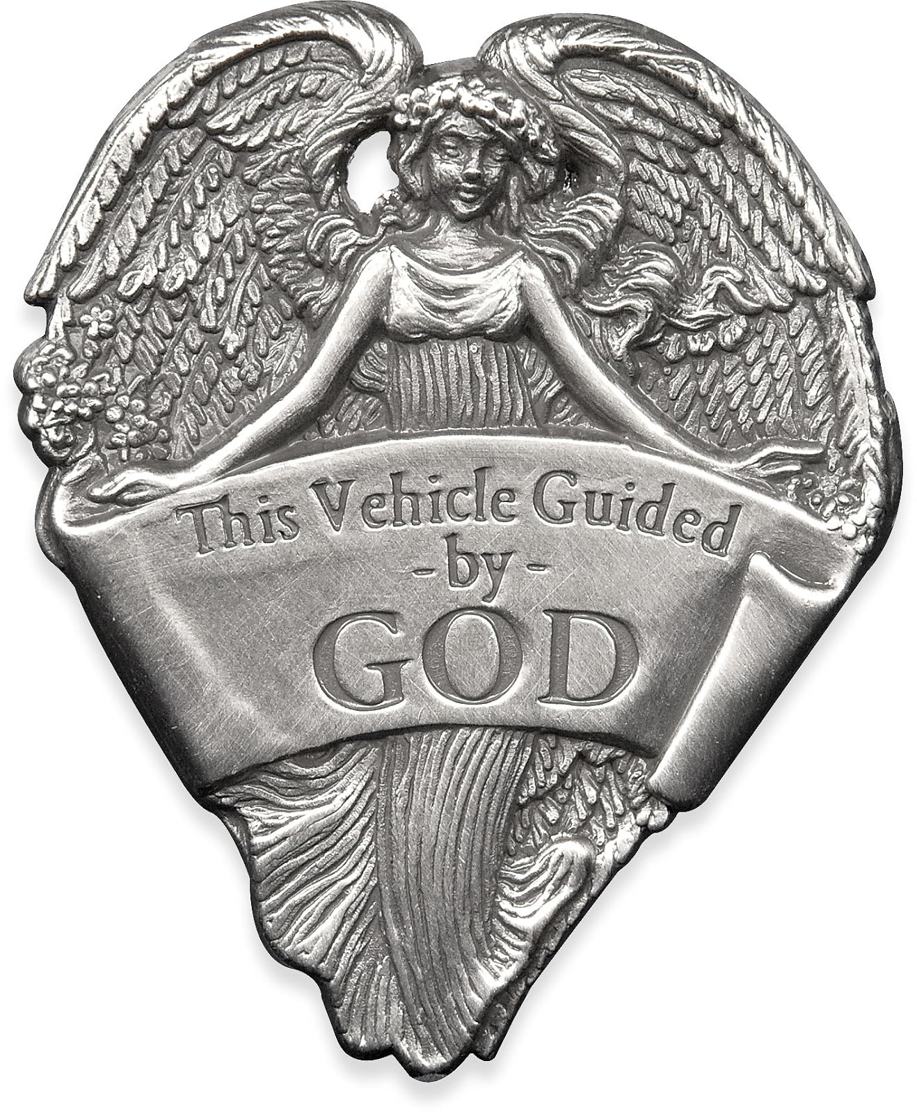 Quanta Angelstar 15727 Metal Visor Clip 2-1/2-Inch This Vehicle Guided by God