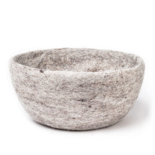 Abbott Collection 28-NEPAL-06-OAT Large Felt Storage Bowl, Oatmeal