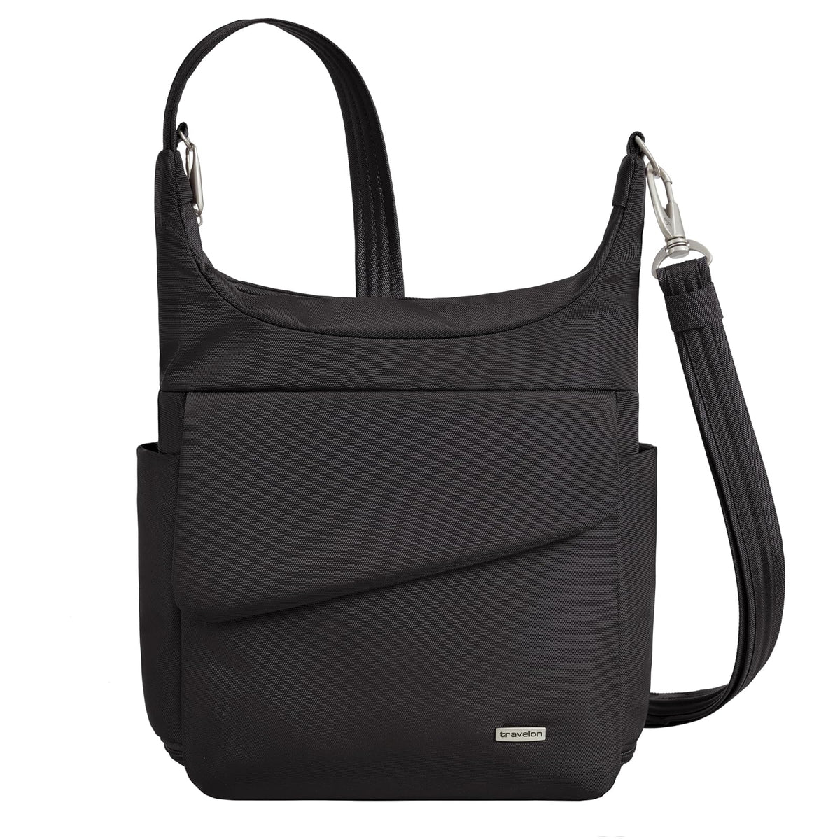 Travelon Handbag, 9" x 12.5" x 3.5" Center Height:9.5", Black