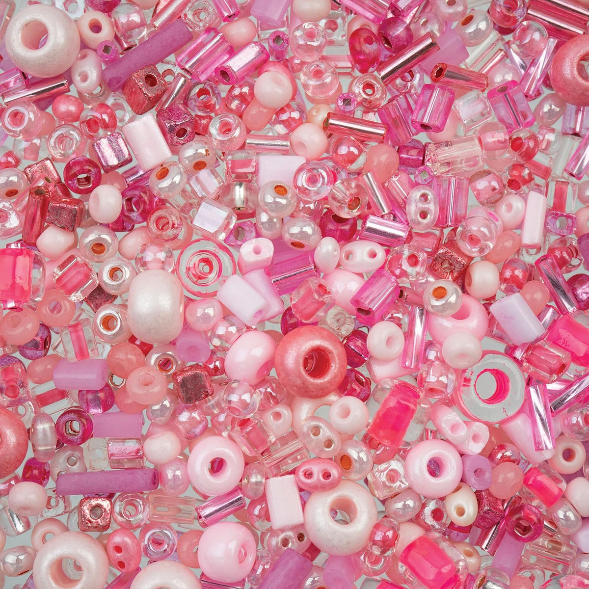 John Bead Craft Bead, Assorted, Pink Assorted Mix