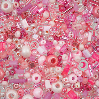 John Bead Craft Bead, Assorted, Pink Assorted Mix