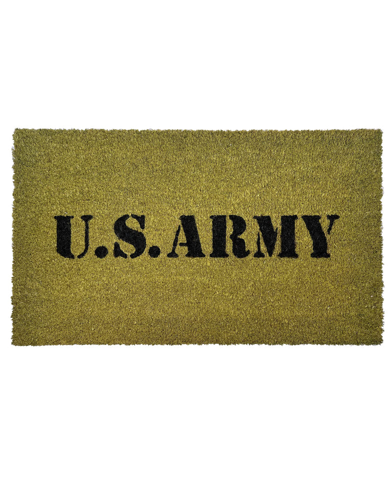 US Army Welcome Mat - 18" x 30" Welcome Door Mat - Coco Coir Doormat with Coconut Fiber and Waterproof Rubber Back – Coir Mat – Coir Door Mats Outdoor Rug for Front Porch, (GREEN - US ARMY)