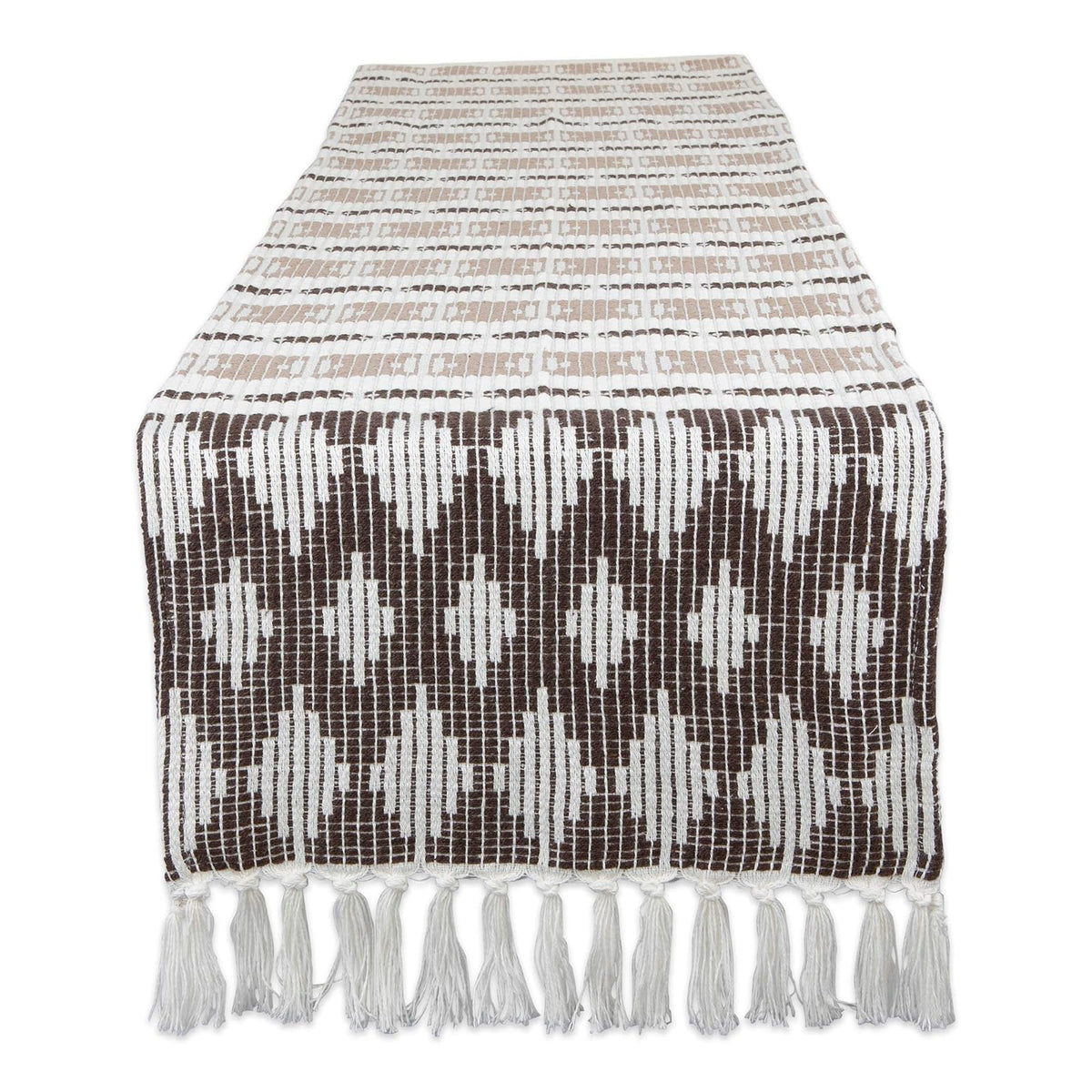 DII Table Runner, Table Runner, 15x72", Dark Brown/Stone