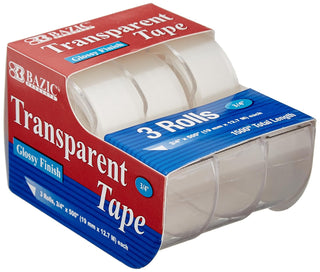 BAZIC 3/4" X 500" Transparent Tape (3/Pack)
