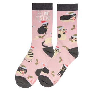 Karma Socks, One Size, Feline Festive