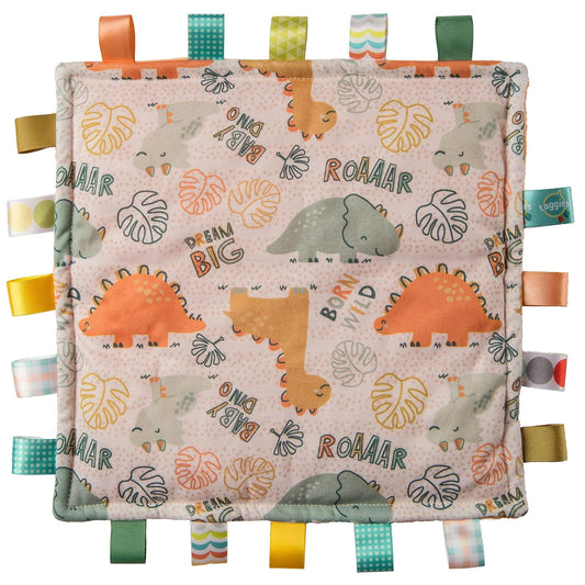 Mary Meyer Taggies Original Blanket, 12 x 12-Inches, Comfy Dinosaur