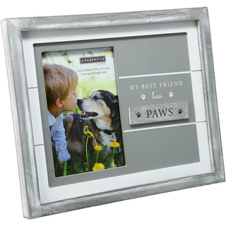 Pavilion Gift Company Picture Frame, 4" x 6" Photo Holder, Gray & White