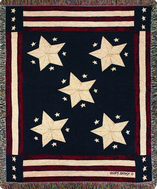 Manual Patriotic Collection 50 x 60-Inch Tapestry Throw, Long May It Wave X Cindy Shamp