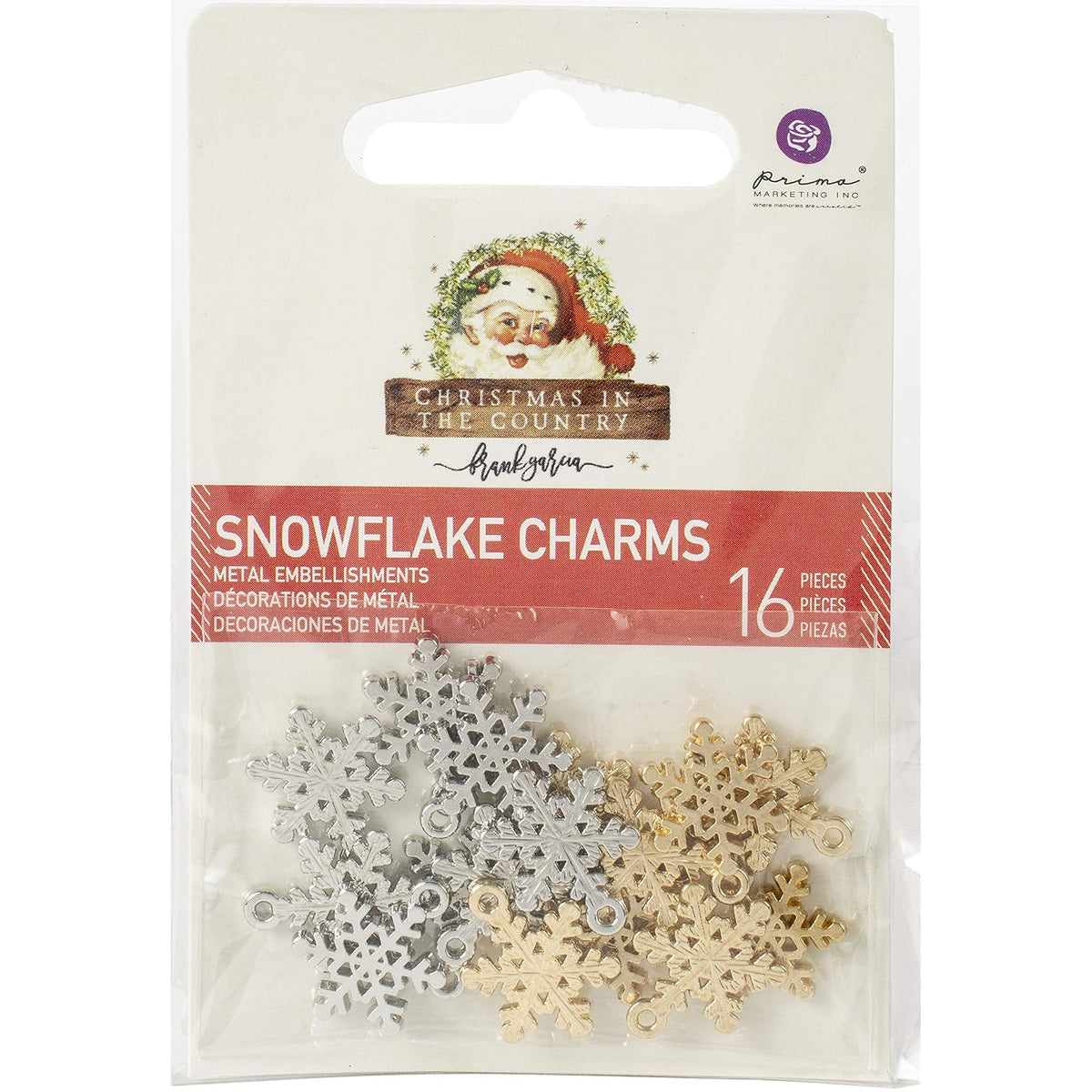 PRIMA MARKETING INC Charm, Christmas in the Country - Snowflake charms, Snowflak