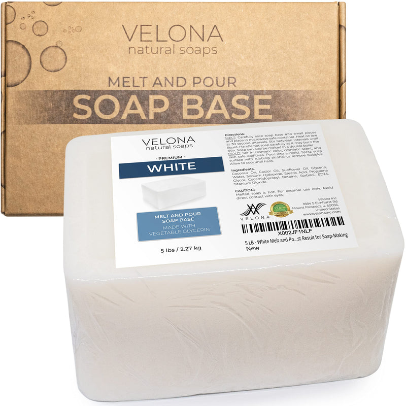 velona 5 LB - White Melt and Pour Soap Base SLS/SLES free | Natural Bars for The Best Result for Soap-Making