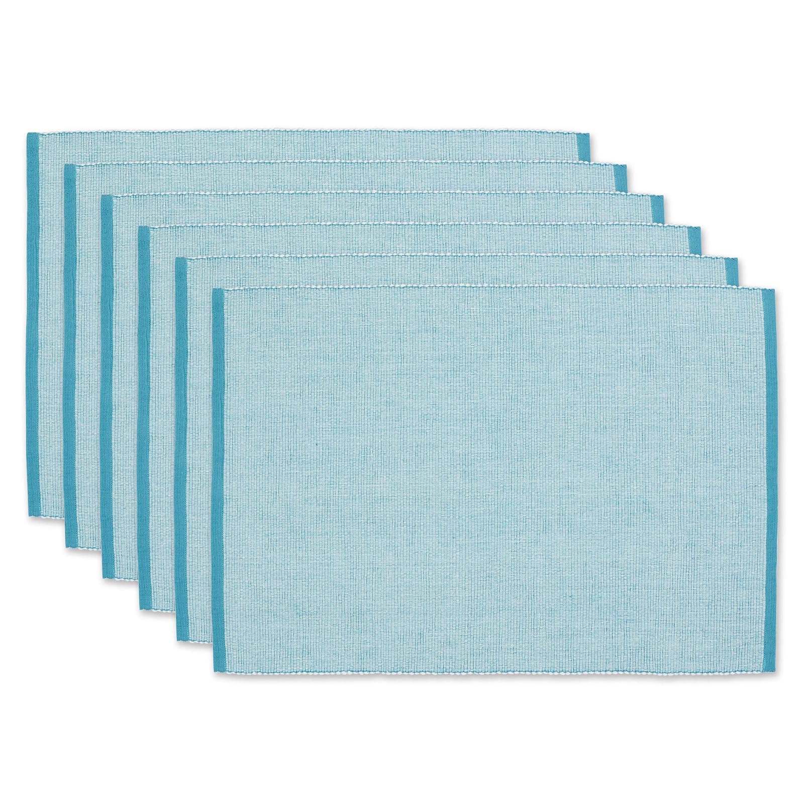 DII Design Eco-Friendly Fine Ribbed Collection Placemat Set, 13x19, Storm Blue