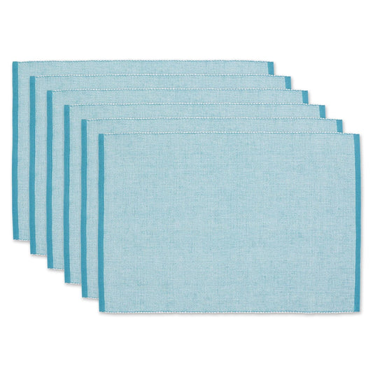 DII Design Eco-Friendly Fine Ribbed Collection Placemat Set, 13x19, Storm Blue
