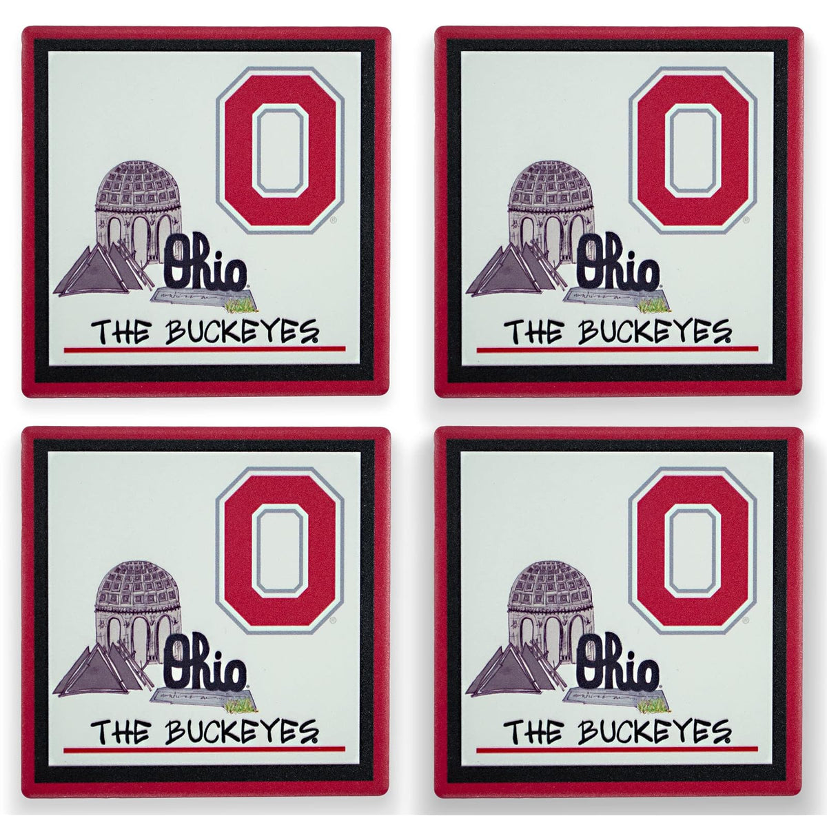 Magnolia Lane Drink Coaster, 4 inches, Ohio State